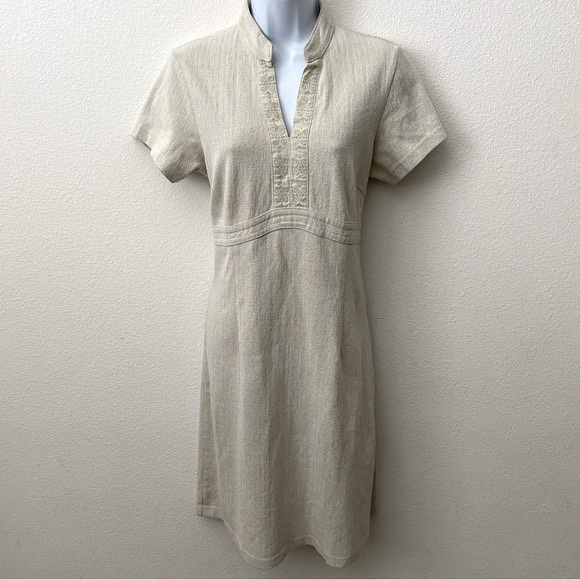 The Earth Collection, V-Neck Cotton Knee Length Dress - Picture 2 of 8
